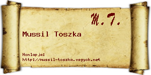 Mussil Toszka névjegykártya